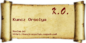 Kuncz Orsolya névjegykártya