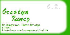 orsolya kuncz business card